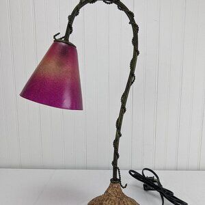 2003 Tarogo Table Lamp Gooseneck 205398 Purple Shade Fairy Mystical Vintage Rare